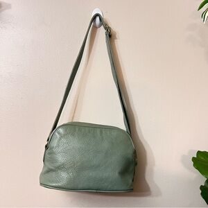Vintage COACH Green Natural Grain Double Zip Satchel 4914, Used Good Condition